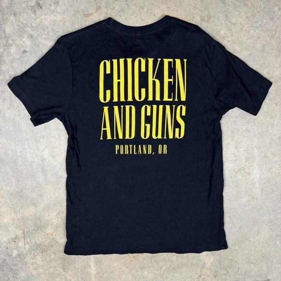 Chicken And Guns Portland Oregon Cartopia Food Carts Shirt Bishops T Adult M - Picture 2 of 7
